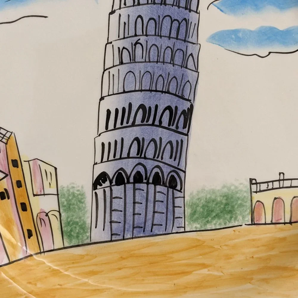 Vtg  8" Oneida Festa Italia Cheese/Salad/Dessert/Appetizers Venice Rome Pair - Picture 5 of 16